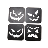Maxbell 4Pcs Halloween Coasters Coffee Mug Coasters Decorative Cup Coasters for Desk Black