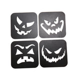 Maxbell 4Pcs Halloween Coasters Coffee Mug Coasters Decorative Cup Coasters for Desk Black