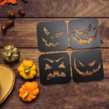 Maxbell 4Pcs Halloween Coasters Coffee Mug Coasters Decorative Cup Coasters for Desk Black