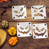 Maxbell 4Pcs Halloween Coasters Coffee Mug Coasters Decorative Cup Coasters for Desk White