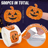 Maxbell 500 Pieces Halloween Pumpkin Stickers Decals for Scrapbook Party Card Making CH27