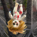 Maxbell Haunted Doll Hanging Creepy Halloween Doll for Home Halloween Indoor Outdoor girl small