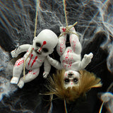 Maxbell Haunted Doll Hanging Creepy Halloween Doll for Home Halloween Indoor Outdoor girl small