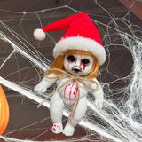 Maxbell Haunted Doll Hanging Creepy Halloween Doll for Home Halloween Indoor Outdoor santa girl large