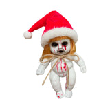 Maxbell Haunted Doll Hanging Creepy Halloween Doll for Home Halloween Indoor Outdoor santa girl small