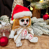 Maxbell Haunted Doll Hanging Creepy Halloween Doll for Home Halloween Indoor Outdoor santa girl small