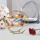 Maxbell 2 Tier Cupcake Stand Display Stand Cake Stand for Party Birthday Baby Shower gold