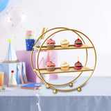 Maxbell 2 Tier Cupcake Stand Display Stand Cake Stand for Party Birthday Baby Shower gold