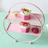 Maxbell 2 Tier Cupcake Stand Display Stand Cake Stand for Party Birthday Baby Shower pink