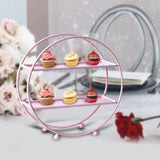 Maxbell 2 Tier Cupcake Stand Display Stand Cake Stand for Party Birthday Baby Shower pink