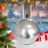 Maxbell Christmas Inflatable Ball Inflatable Xmas Ball for Porch Christmas Tree Yard Silver