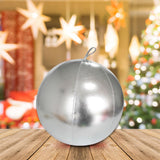 Maxbell Christmas Inflatable Ball Inflatable Xmas Ball for Porch Christmas Tree Yard Silver