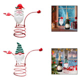 Maxbell Holiday Wine Bottle Glass Holder Kitchen Storage Rack for Bar Shelves Pantry Red Hat