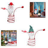Maxbell Holiday Wine Bottle Glass Holder Kitchen Storage Rack for Bar Shelves Pantry Red Hat