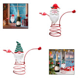 Maxbell Holiday Wine Bottle Glass Holder Kitchen Storage Rack for Bar Shelves Pantry Red Hat
