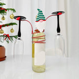 Maxbell Holiday Wine Bottle Glass Holder Kitchen Storage Rack for Bar Shelves Pantry Green Hat