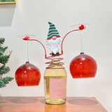 Maxbell Holiday Wine Bottle Glass Holder Kitchen Storage Rack for Bar Shelves Pantry Green Hat