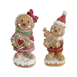 Maxbell Christmas Gingerbread Decoration Cute Tabletop Figure for Window Living Room With Bowknot