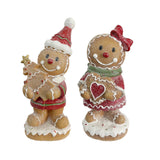 Maxbell Christmas Gingerbread Decoration Cute Tabletop Figure for Window Living Room With Bowknot