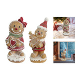 Maxbell Christmas Gingerbread Decoration Cute Tabletop Figure for Window Living Room With Bowknot