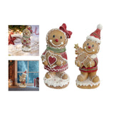 Maxbell Christmas Gingerbread Decoration Cute Tabletop Figure for Window Living Room With Bowknot