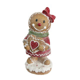 Maxbell Christmas Gingerbread Decoration Cute Tabletop Figure for Window Living Room With Bowknot