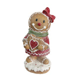 Maxbell Christmas Gingerbread Decoration Cute Tabletop Figure for Window Living Room With Bowknot