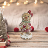 Maxbell Christmas Gingerbread Decoration Cute Tabletop Figure for Window Living Room With Bowknot