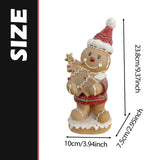 Maxbell Christmas Gingerbread Decoration Cute Tabletop Figure for Window Living Room with Santa Hat