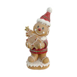 Maxbell Christmas Gingerbread Decoration Cute Tabletop Figure for Window Living Room with Santa Hat