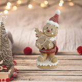 Maxbell Christmas Gingerbread Decoration Cute Tabletop Figure for Window Living Room with Santa Hat