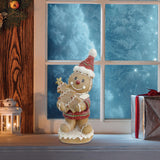 Maxbell Christmas Gingerbread Decoration Cute Tabletop Figure for Window Living Room with Santa Hat