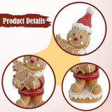 Maxbell Christmas Gingerbread Decoration Cute Tabletop Figure for Window Living Room with Santa Hat