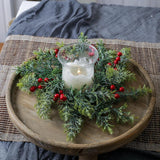 Maxbell Christmas Candle Ring Wreath Kitchen Cabinet Wreath for Chair Window Holiday