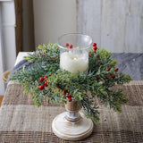 Maxbell Christmas Candle Ring Wreath Kitchen Cabinet Wreath for Chair Window Holiday