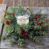 Maxbell Christmas Candle Ring Wreath Kitchen Cabinet Wreath for Chair Window Holiday