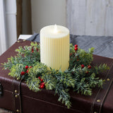 Maxbell Christmas Candle Ring Wreath Kitchen Cabinet Wreath for Chair Window Holiday