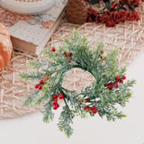 Maxbell Christmas Candle Ring Wreath Kitchen Cabinet Wreath for Chair Window Holiday