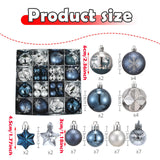 Maxbell 44 Pieces Christmas Ornaments Xmas Tree Ball for Holiday Wedding Engagements blue and argent