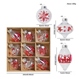 Maxbell 9Pcs Christmas Tree Decorations Charm Pendants for Celebration Wall Birthday White