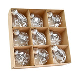 Maxbell 9Pcs Christmas Tree Decorations Charm Pendants for Celebration Wall Birthday White