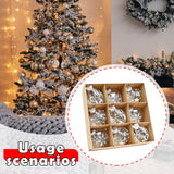 Maxbell 9Pcs Christmas Tree Decorations Charm Pendants for Celebration Wall Birthday White