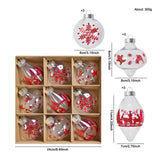 Maxbell 9Pcs Christmas Tree Decorations Charm Pendants for Celebration Wall Birthday Red