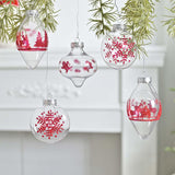 Maxbell 9Pcs Christmas Tree Decorations Charm Pendants for Celebration Wall Birthday Red