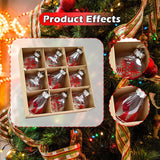 Maxbell 9Pcs Christmas Tree Decorations Charm Pendants for Celebration Wall Birthday Red