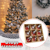 Maxbell 9Pcs Christmas Tree Decorations Charm Pendants for Celebration Wall Birthday Red