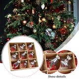 Maxbell 9Pcs Christmas Tree Decorations Charm Pendants for Celebration Wall Birthday Red