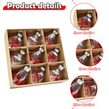 Maxbell 9Pcs Christmas Tree Decorations Charm Pendants for Celebration Wall Birthday Red
