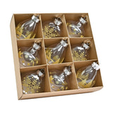 Maxbell 9Pcs Christmas Tree Decorations Charm Pendants for Celebration Wall Birthday Gold