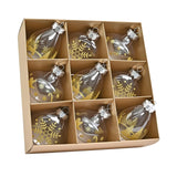 Maxbell 9Pcs Christmas Tree Decorations Charm Pendants for Celebration Wall Birthday Gold